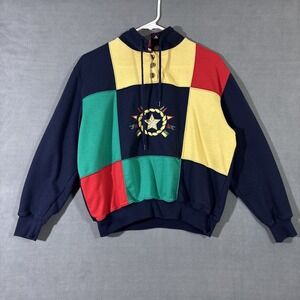 Alfred Dunner MP Vintage Shirt Resortwear Nautical Color Block Blue Yellow